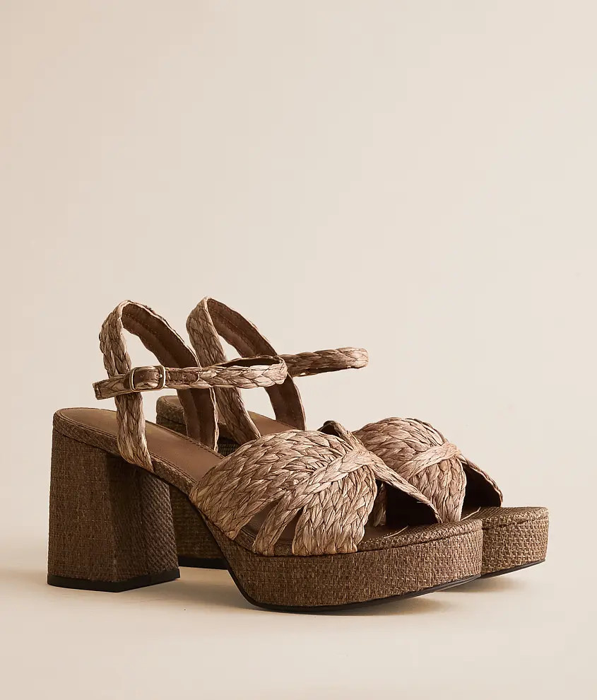 Romani Raffia Heeled Sandal | Buckle