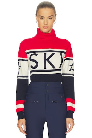 Perfect Moment Schild Sweater in Red & Navy from Revolve.com | Revolve Clothing (Global)