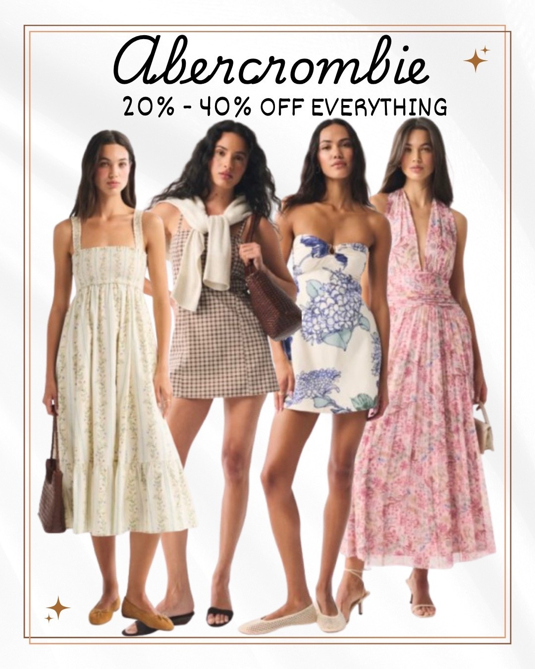 Abercrombie is on sale!
20% - 40% off everything!

LTKwedding / LTKSeasonal / ltkgrwm / ltkootd / Abercrombie / Abercrombie & fitch / Abercrombie sale / sale / sale alert / midi dress / maxi dress / mini dress / plus size outfit / plus size fashion / plus size clothing / midsize outfit / midsize clothing / gingham dress / plaid dress / floral dress / spring dress / spring dresses / spring outfit / spring outfits / summer dress / summer dresses / pink floral dress / yellow floral dress 

#LTKPlusSize #LTKMidsize #LTKSaleAlert