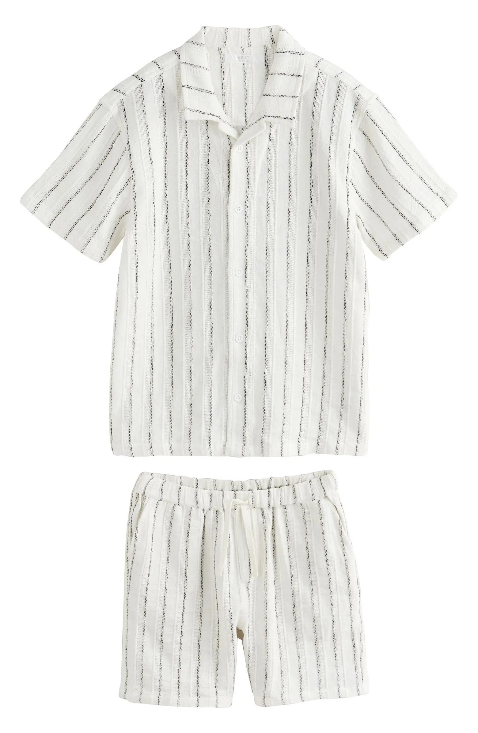 Kids' Stripe Button-Up Shirt & Shorts Set | Nordstrom