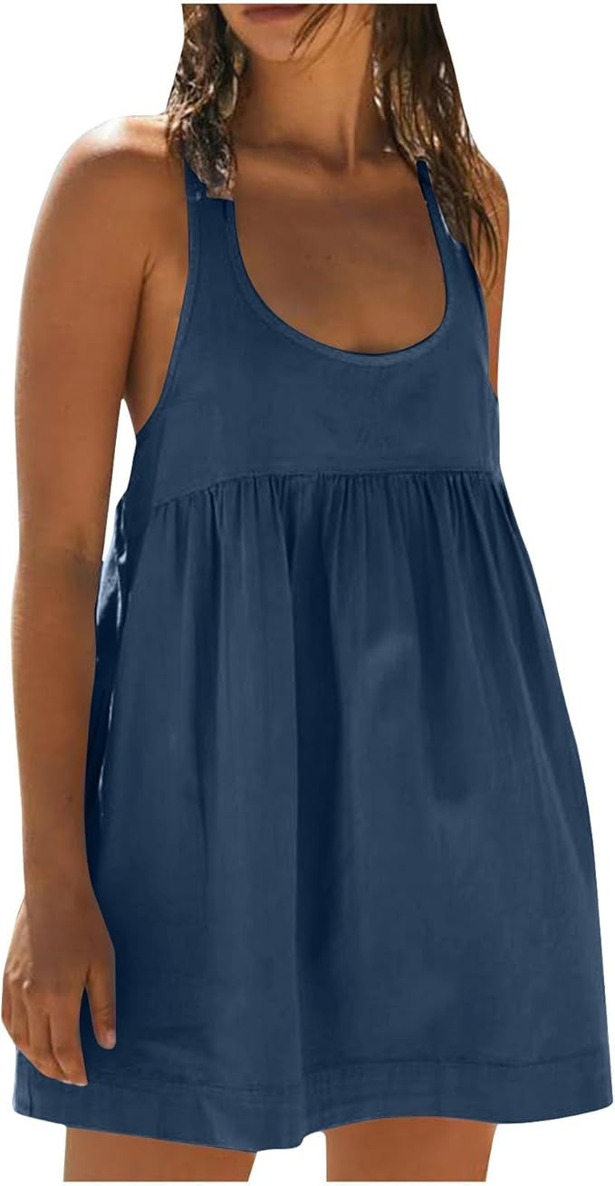 Hot Shot Mini Dress,Summer Dresses for Women 2024 Trendy,Sleeveless Flowy Sundresses,Cute Casual ... | Amazon (US)