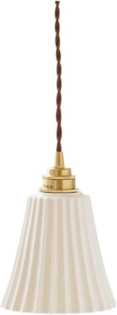 Antique Brass Milk Glass Pendant Light Kitchen Island Schoolhouse Ribbed White Glass Hanging Lamp... | Amazon (US)