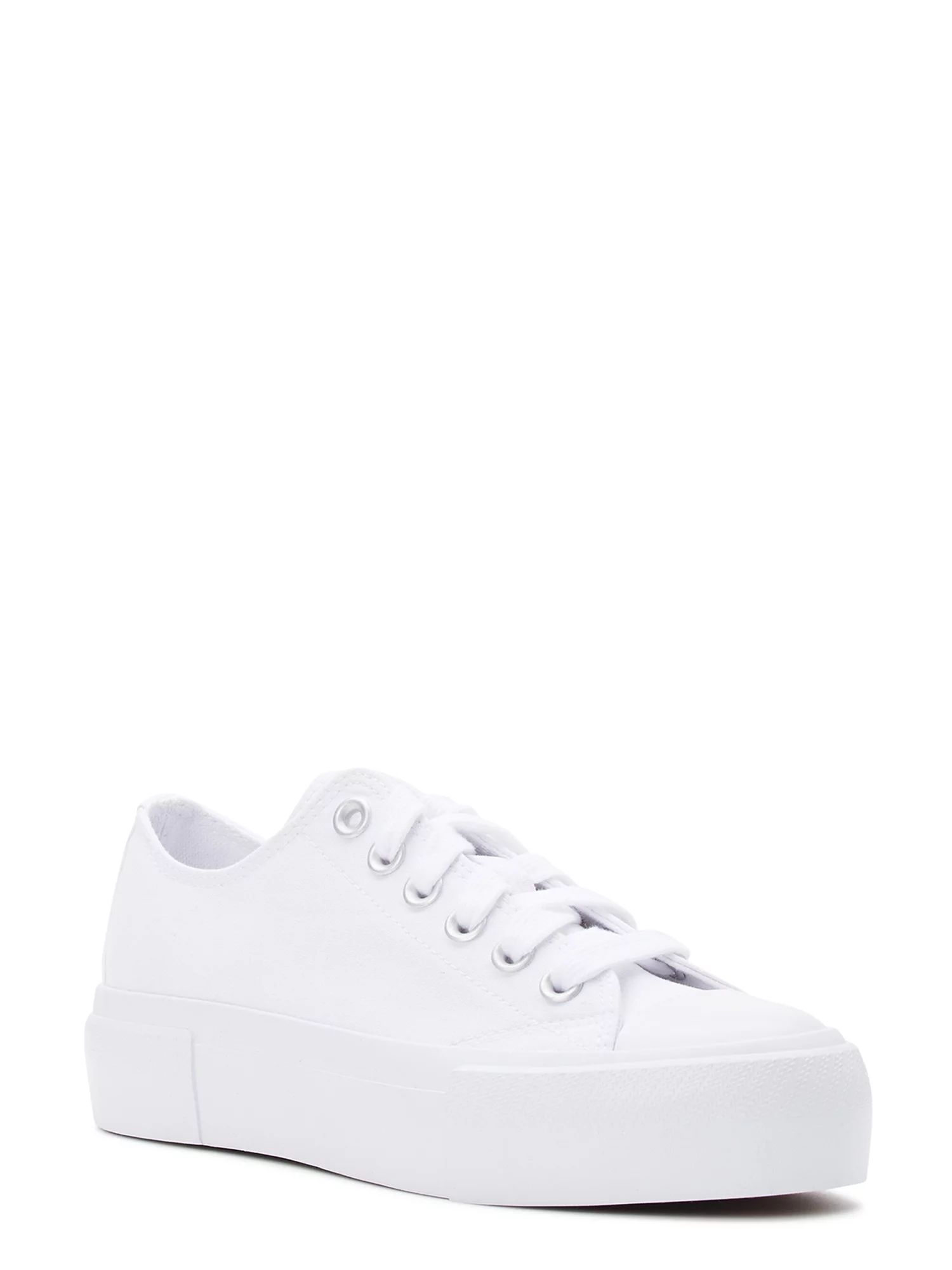 No Boundaries Women's Platform Classic Lace Up Sneakers | Walmart (US)