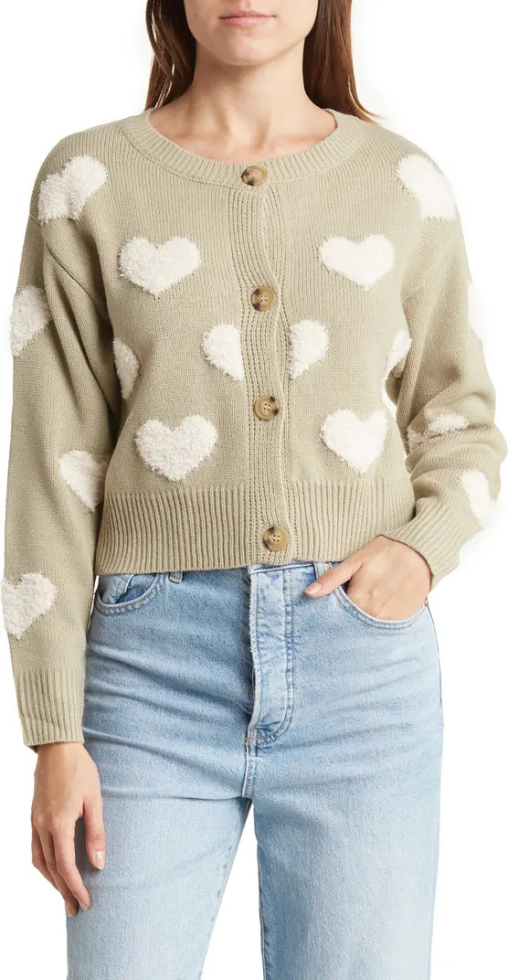Heart Print Knit Cardigan | Nordstrom Rack