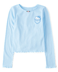 Girls Hello Kitty® Embellished Ribbed Baby Tee - pink | The Children's Place