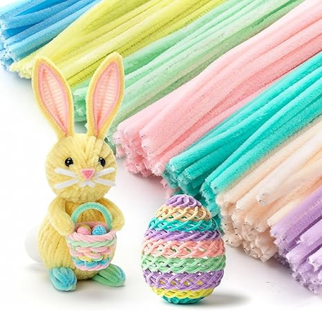 Caydo 500 Pieces Macaroon Pipe Cleaners for Easter Decorations, Soft Chenille Stems Bulk for Maki... | Amazon (US)