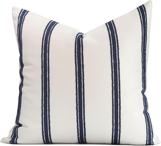 Crumbs Home Coastal Linen Indoor Outdoor Throw Pillow Cover Only, 22"x22" Water Repellent for Pat... | Amazon (US)