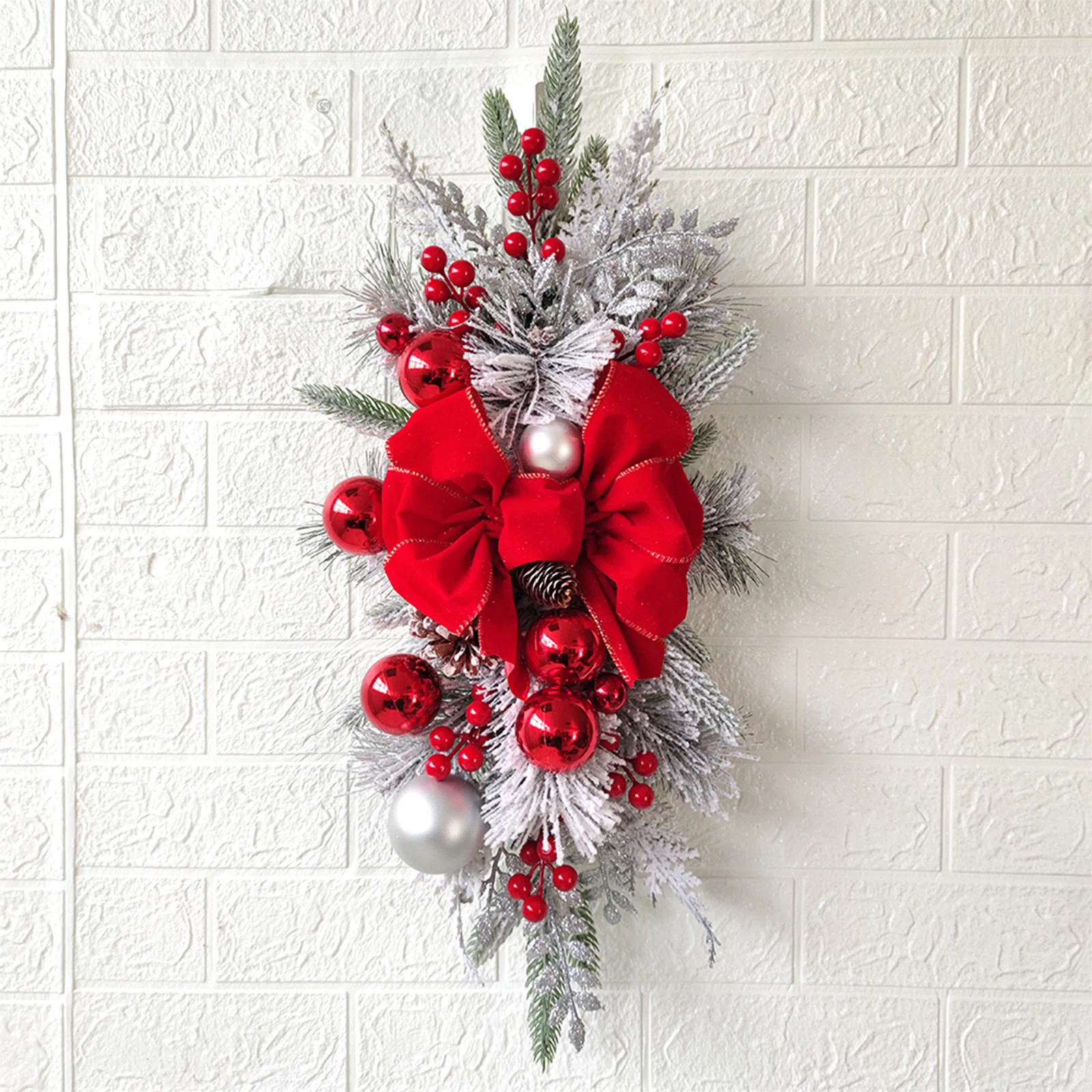 The Cordless Prelit Stairway Swag Trim Pre-Lit Christmas Teardrop Christmas Decorations Christmas... | Wayfair North America