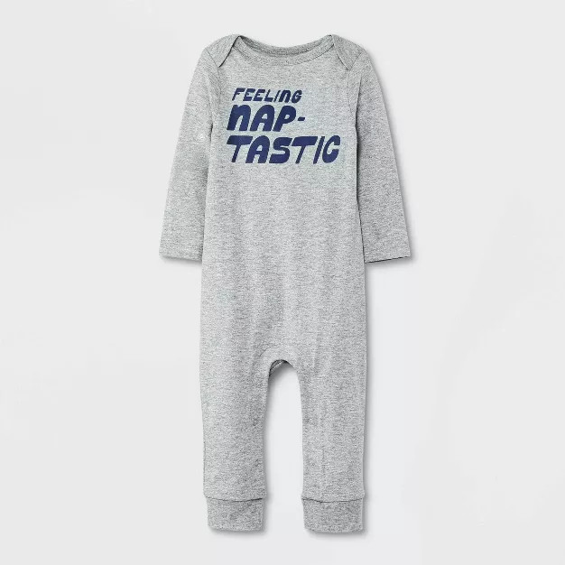 Baby Boys' Naptastic Romper - Cat & Jack™ Gray | Target