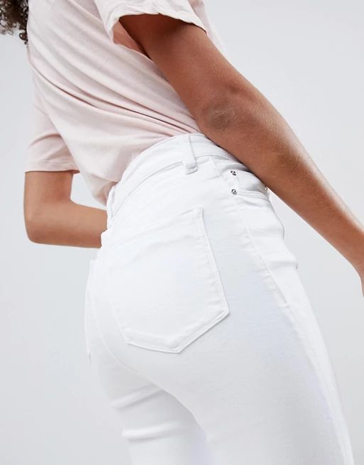 ASOS RIDLEY High Waist Skinny Jeans In Optic White | ASOS UK