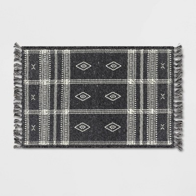 2'3"x3'9" Southwest Plaid Accent Rug Gray - Project 62™ | Target