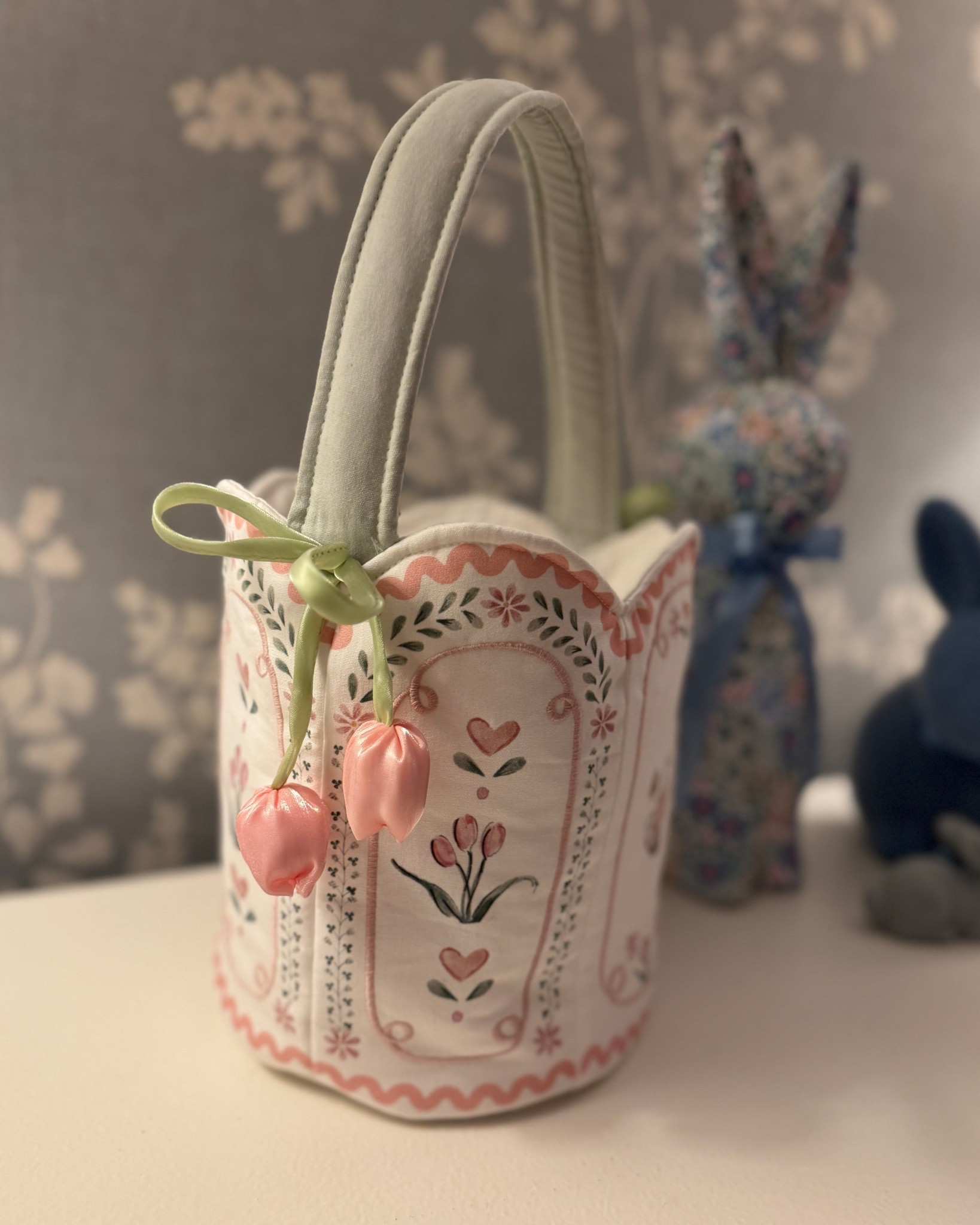 The sweetest Easter basket ever! Scalloped details, a bow that ties tulips together, pink & green and the most precious design! I can’t wait for my daughter’s first Easter egg hunt with this! 

#LTKmomlife #LTKKids #LTKBaby