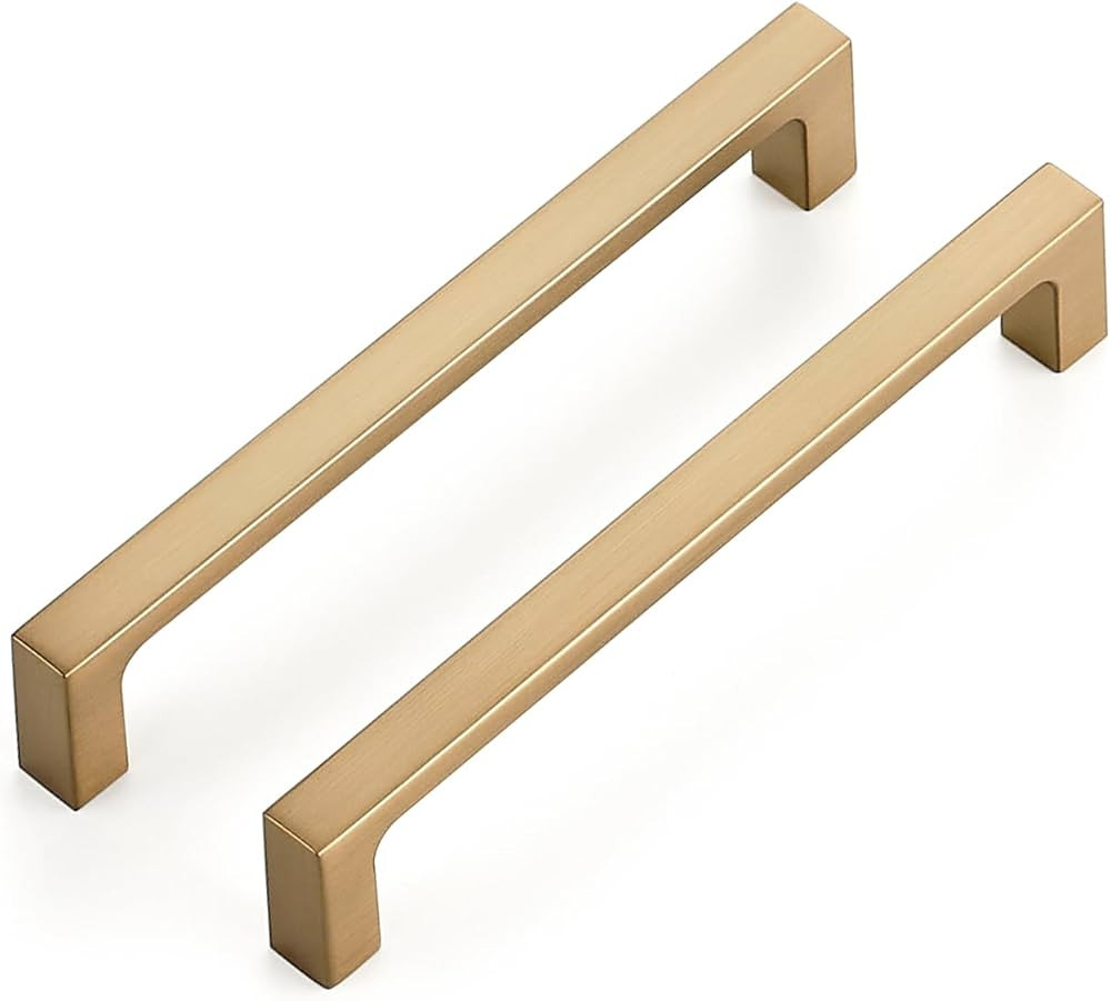 Ravinte 10 Pack Solid 5 Inch Square Cabinet Handles Champagne Bronze Cabinet Pulls Drawer Pulls K... | Amazon (US)