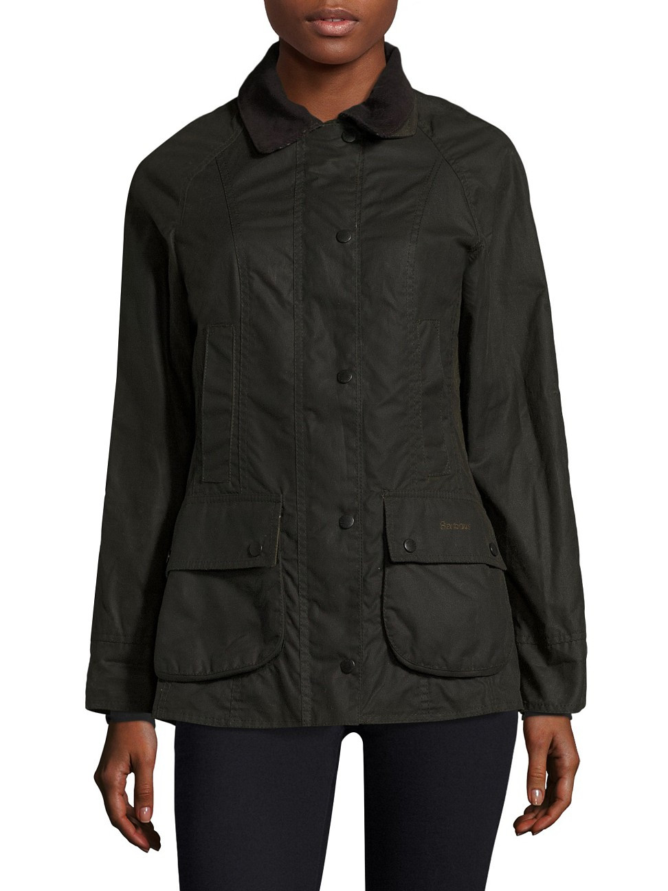 Women's Classic Beadnell Waxed Cotton Jacket - Olive - Size 12 | Saks Fifth Avenue