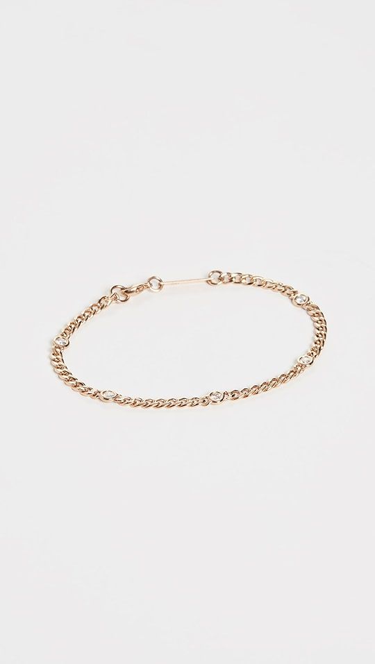14k Gold Small Curb Chain Bracelet | Shopbop