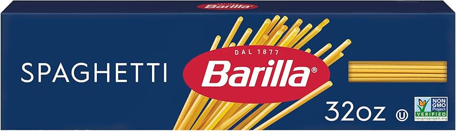 Barilla Spaghetti Pasta, 32 oz. Box - Non-GMO, Made with Durum Wheat Semolina - Kosher Certified | Amazon (US)
