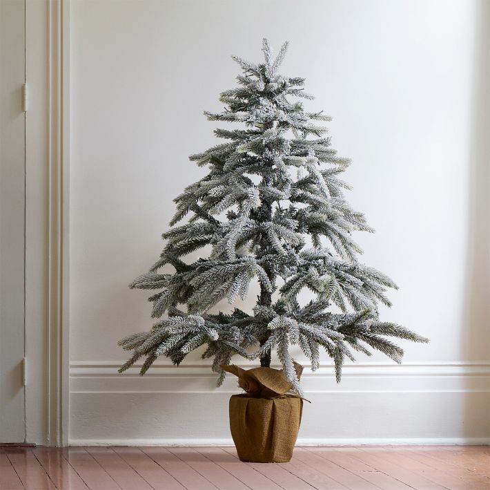 Faux Flocked Pre-Lit Tree | West Elm CA