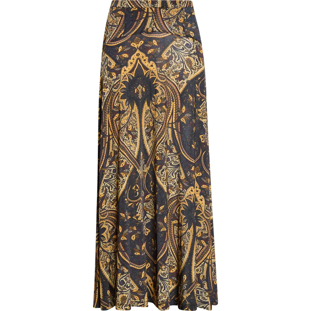 Ulla Johnson Paola Jersey Midi Skirt in Twilight Paisley at Nordstrom, Size Medium | Nordstrom