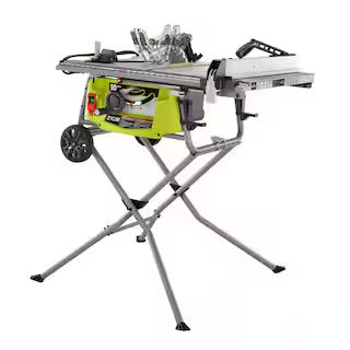 15 Amp 10 in. Expanded Capacity Portable Corded Table Saw With Rolling Stand | The Home Depot