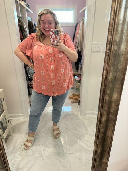Happy Saturday! I love this cute new top from Torrid and I styled it with my Abercrombie skinny ankle jeans. 🫶🏼

#LTKplussize #LTKstyletip #LTKfindsunder50