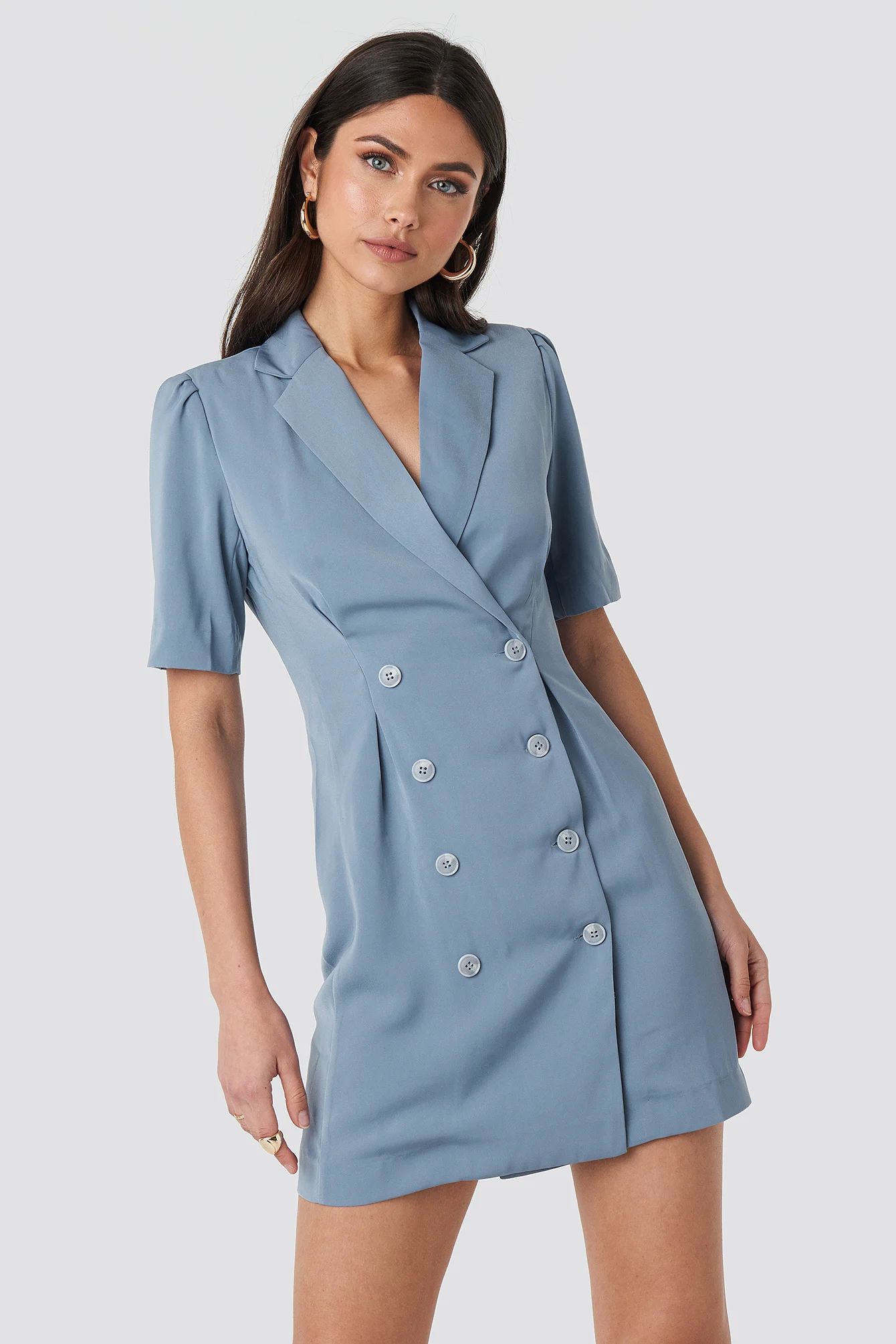Short Sleeve Blazer Dress Blau | NA-KD DE, AT, CH