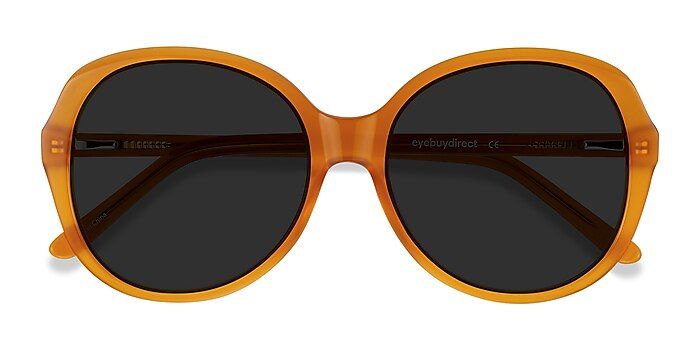 Sheila - Round Mustard Frame Sunglasses For Women | EyeBuyDirect | EyeBuyDirect.com