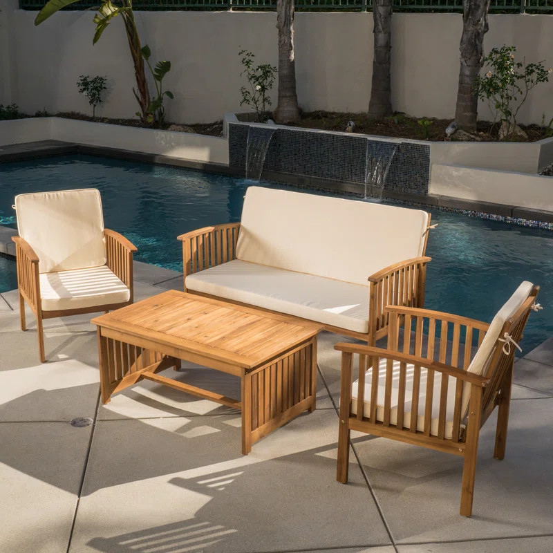 4 - Person Outdoor Seating Group with Cushions | Wayfair North America