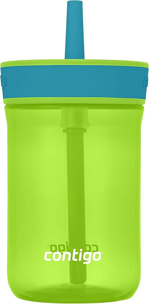 Contigo Leighton Kids Plastic Water Bottle, 14oz Spill-Proof Tumbler with Straw for Kids, Dishwas... | Amazon (US)