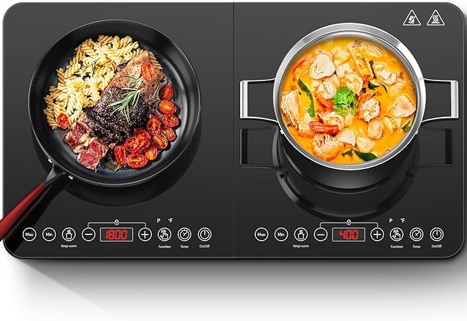 Aobosi Double Induction Cooktop,Portable Induction Cooker with 2 Burner Independent Control,Ultra... | Amazon (CA)