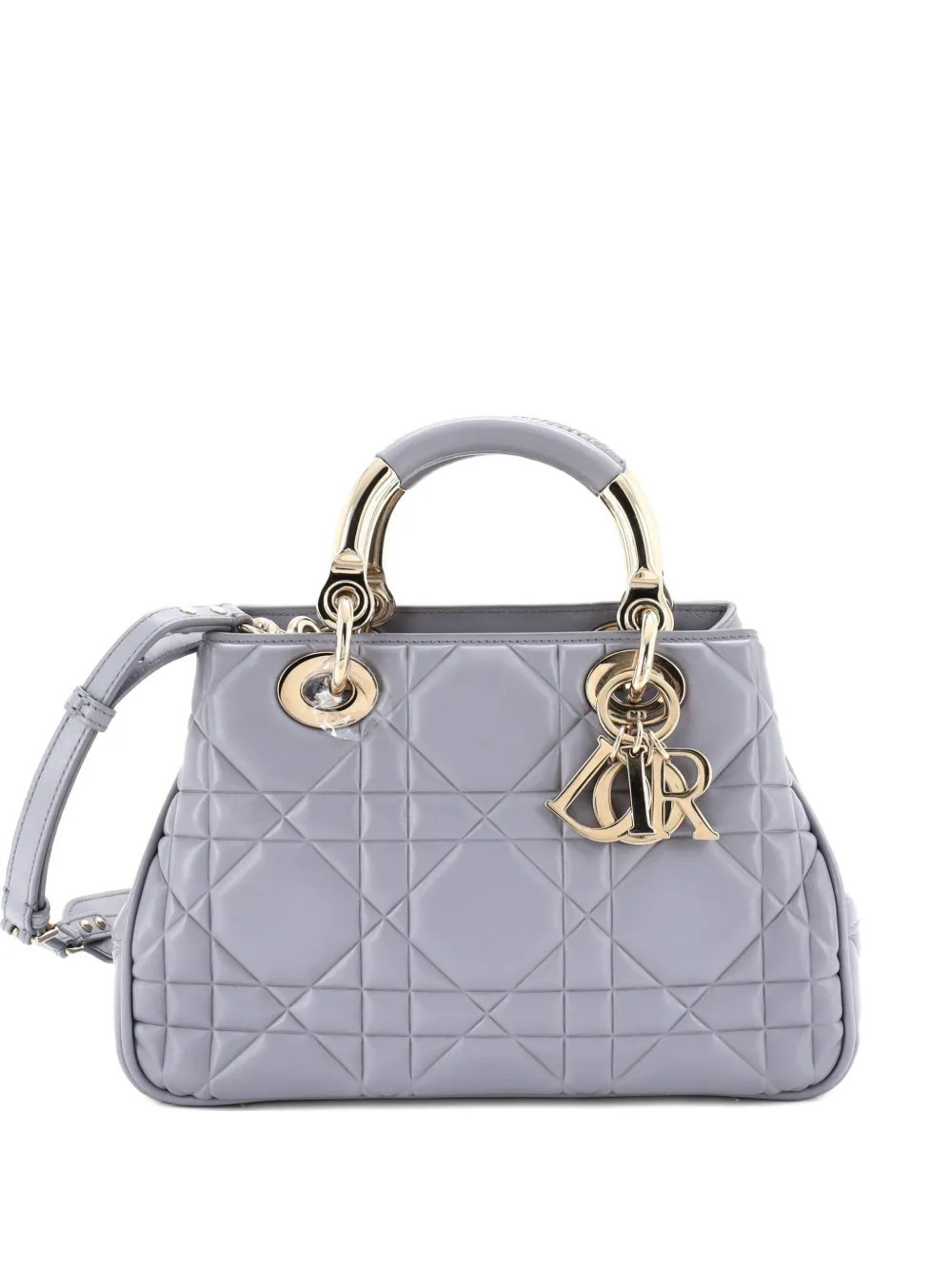 Christian Dior Pre-Owned Lady 95.22 Bag Cannage Embossed Leather Small crossbody bag - Grey | Farfetch Global