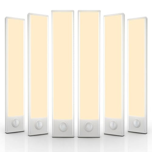 6 Pack Under Cabinet Lighting Wireless, 50 LED Rechargeable Battery Motion Sensor Light Indoor, Stick On Magnetic Closet Lights, Under Counter Lights for Kitchen, Stairs, Warm 12 in | Amazon (US)