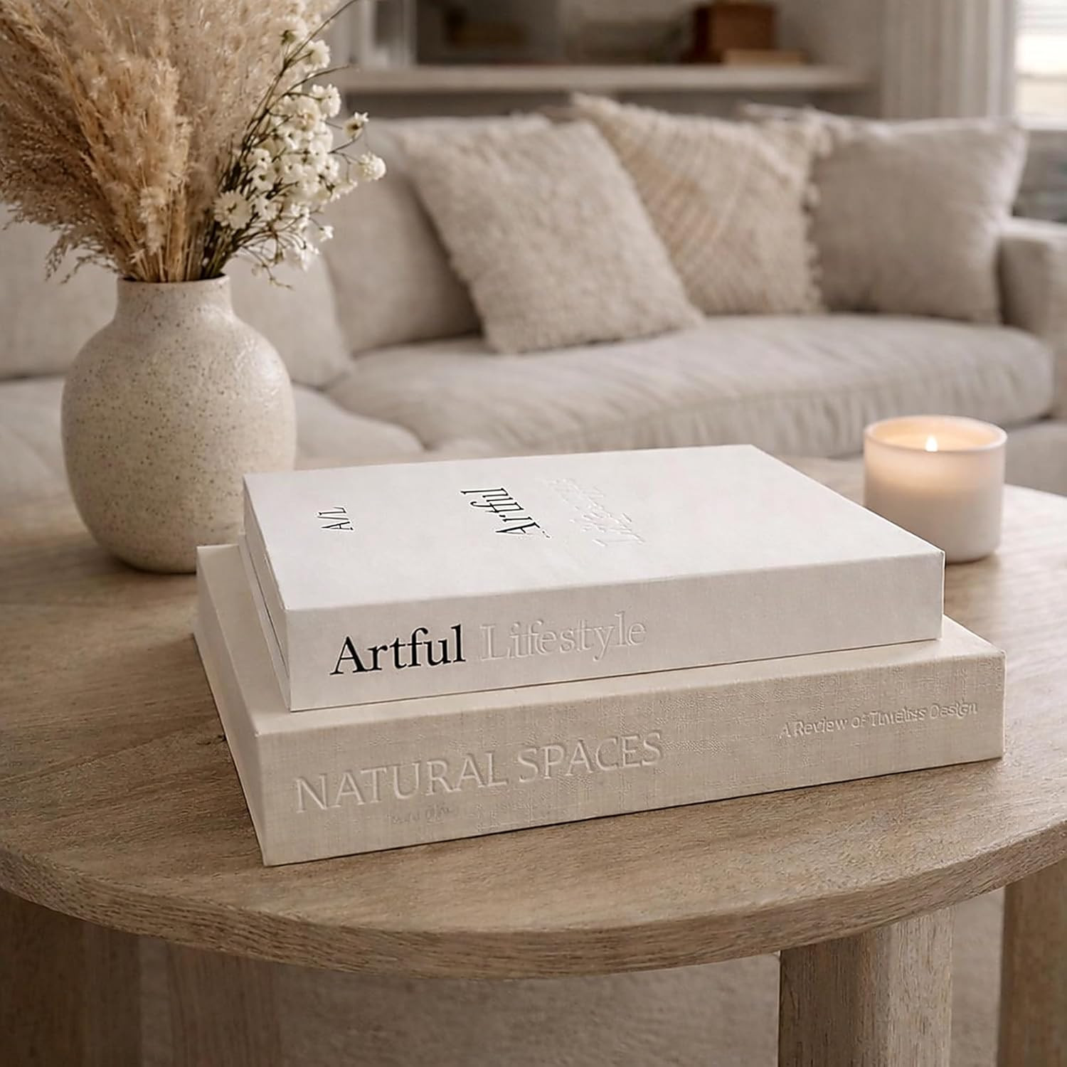 Jas & Jax Decorative Books - Set of 2 Faux Books for Coffe Table, Bookshelf or Mantel Decor - Mod... | Amazon (US)