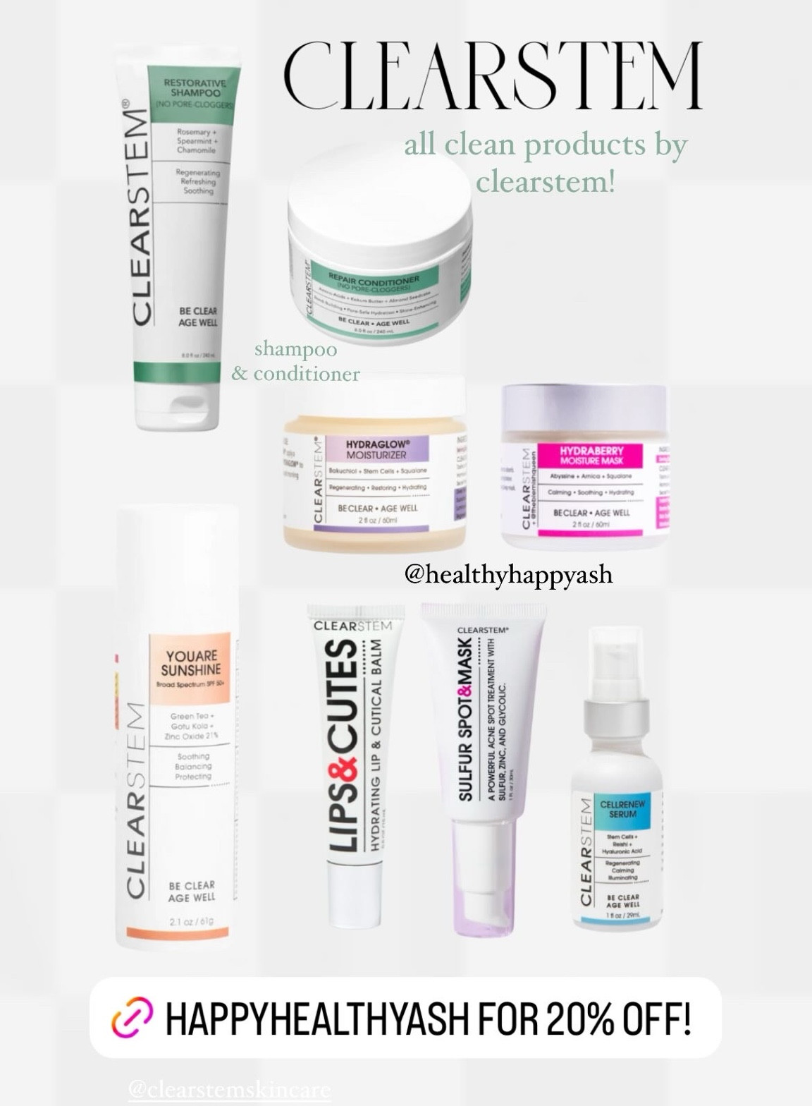 non toxic products by clearstem
clean skincare, clean shampoo & conditioner 

#LTKbeauty #LTKsalealert #LTKfindsunder100