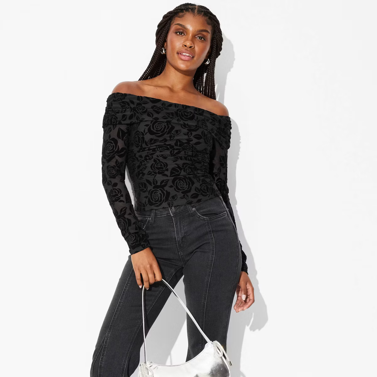 Women's Long Sleeve Ruched Off the Shoulder Top - Wild Fable™ | Target