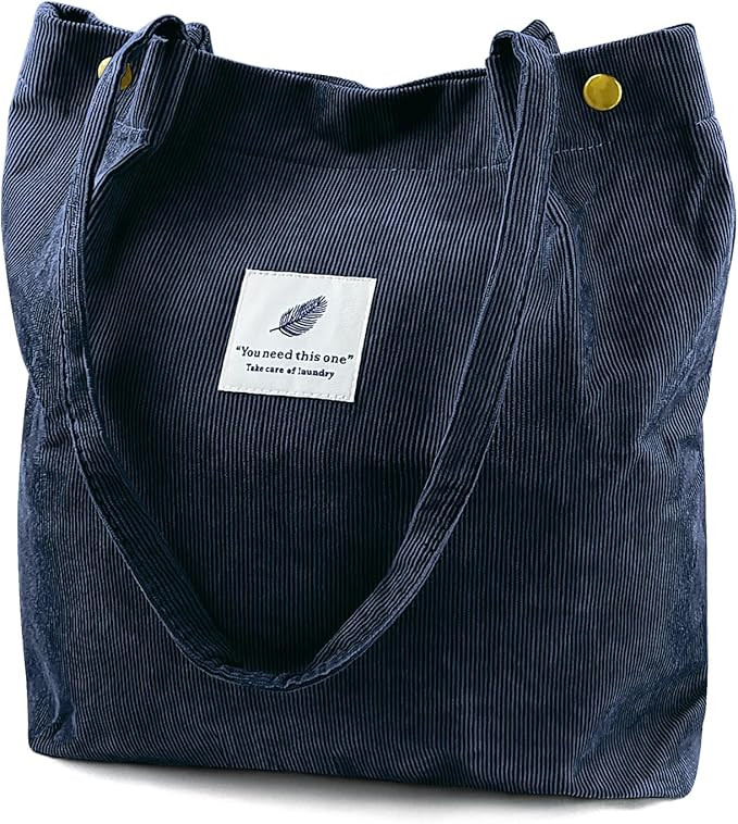 Ayieyill Corduroy Tote Bag for Women Canvas Shoulder Cord Purse with Inner Pocket | Amazon (US)