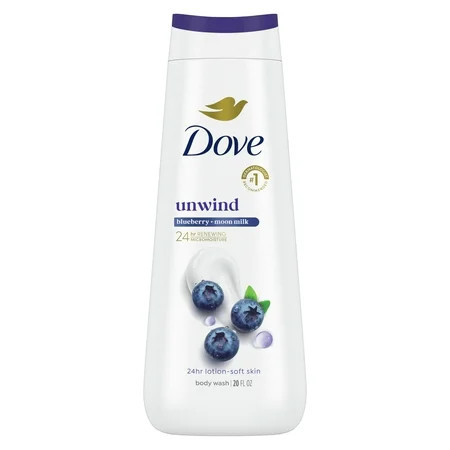 Dove Moisturizing Gentle Body Wash All Skin Type, Blueberry & Moon Milk, 20 oz | Walmart (US)