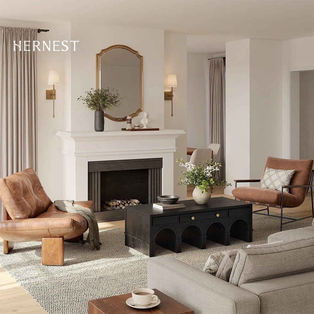 Where slow moments are made. With sculptural accents, organic textures, and thoughtful details from @HERNEST, this living room invites you to pause and truly feel at home.
