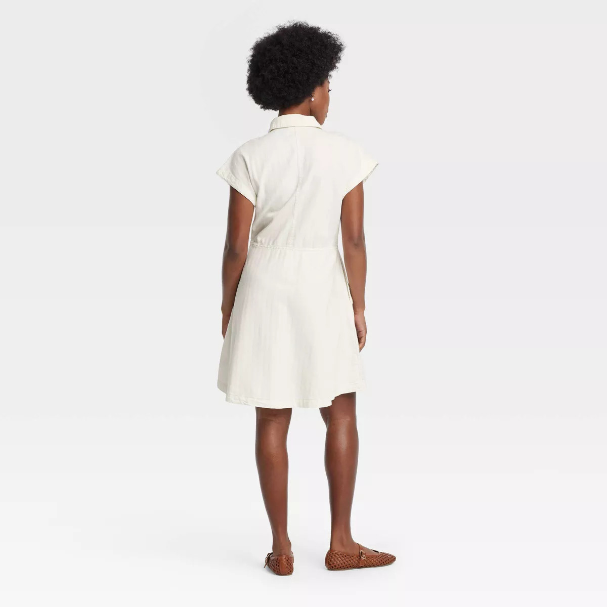 Women's Denim Flouncy Dress - Universal Thread™ Off-White S | Target