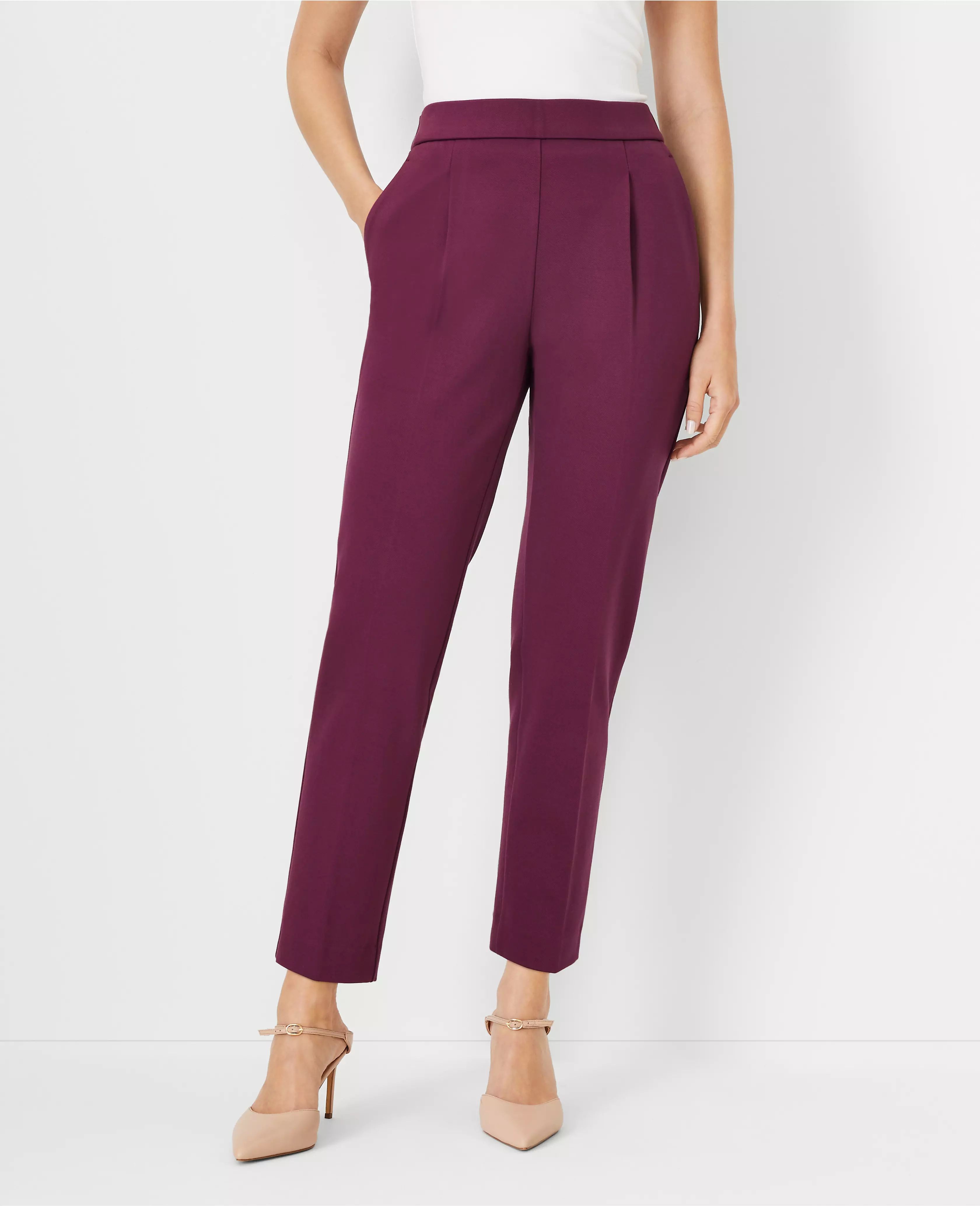The Petite High Rise Eva Easy Ankle Pant in Twill | Ann Taylor (US)