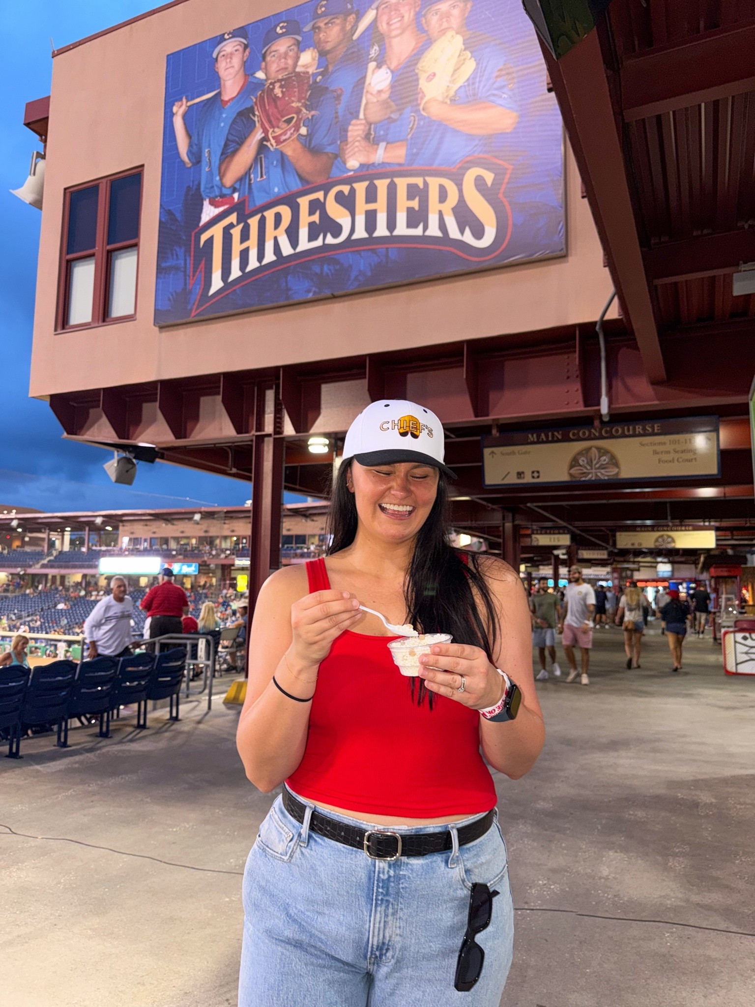 red tank top outfit, baseball game outfit, game day outfit, Clearwater Florida outfit, Clearwater outfit idea, Tampa Bay game day outfit, baseball outfit idea, sporty outfit, casual summer outfit, red top outfit, tank top outfit, stadium outfit, summer game day outfit, casual baseball game outfit, Florida game day outfit, hot weather outfit, sporty casual style, comfortable stadium outfit, sneakers outfit, LTK outfit finds

#LTKootd