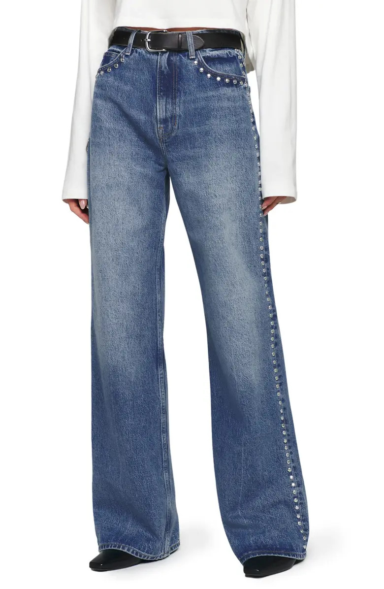 Reformation Cary Studded High Waist Slouchy Wide Leg Jeans | Nordstrom | Nordstrom