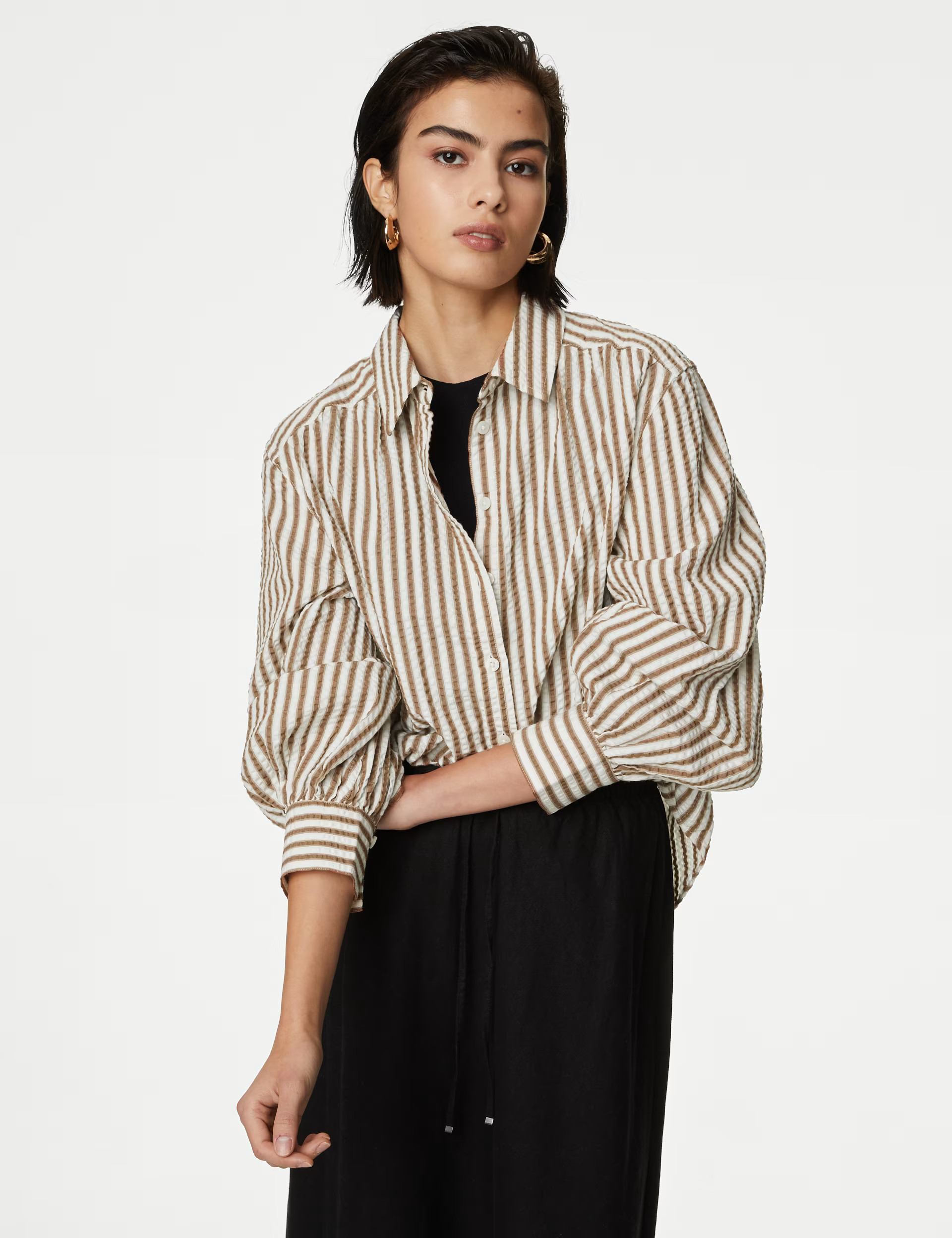 Pure Cotton Striped Collared Shirt | Marks & Spencer (UK)