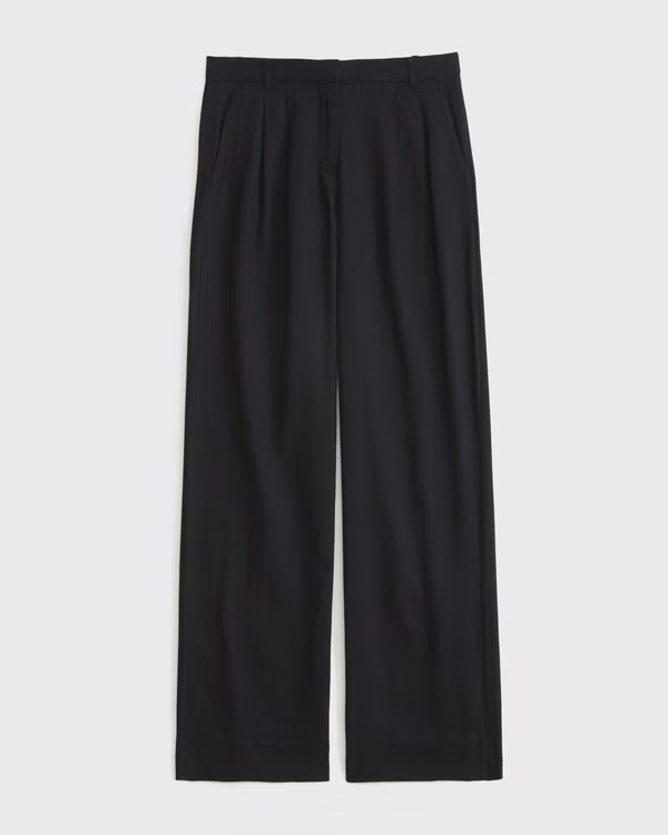 A&F Sloane Low Rise Tailored Linen-Blend Pant | Abercrombie & Fitch (UK)