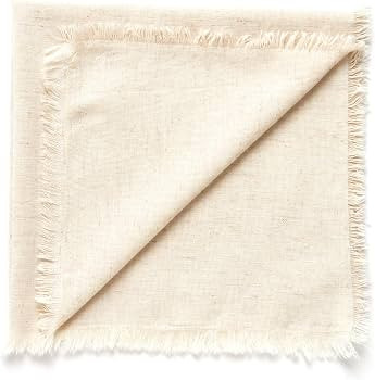 ACCENTHOME Natural Cotton Linen Napkin Set of 12 18x18 inch Dinner Napkins - Washable Soft Premiu... | Amazon (US)