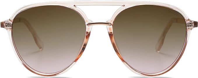 SOJOS Retro Aviator Polarized Sunglasses for Women Men Double Bridge Ladies Shades SJ2078 | Amazon (US)