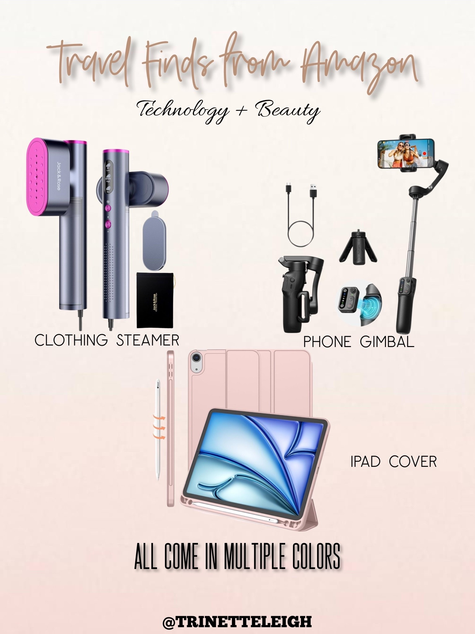 Amazon finds. Travel items for clothing steamer, phone gimbal, iPad cover.

#LTKTravel #LTKFindsUnder100 #LTKFamily