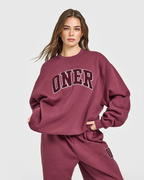 Foundations Oversized Oner 25 Sweatshirt 
 Burnt Maroon | Oner Active (UK / US)