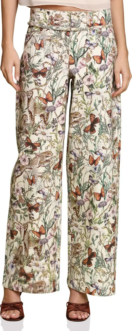 Belted Wide Leg Stretch Denim Pants | Nordstrom