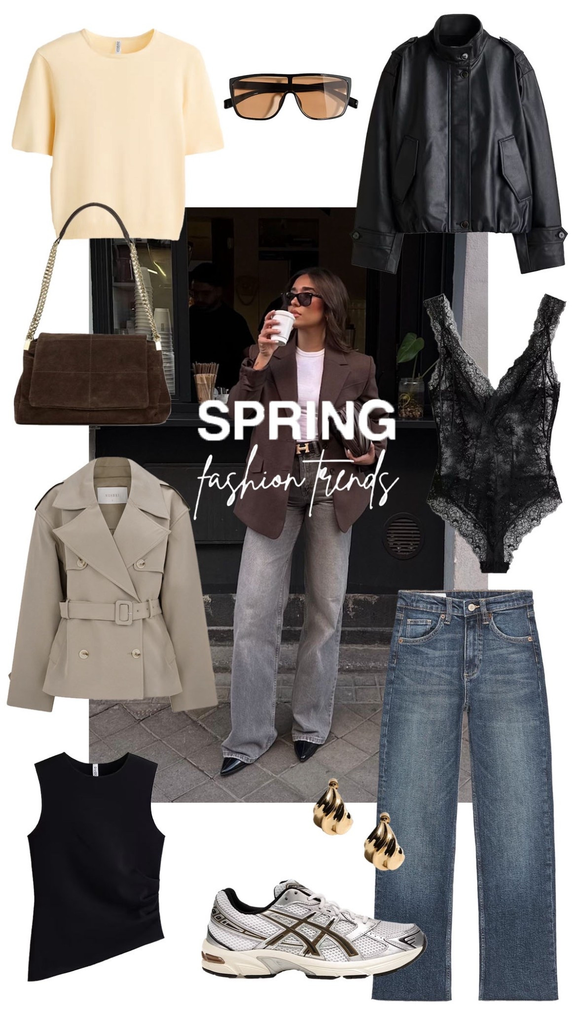 Spring 2026 trends 🙌🏼
We will see lots of Leather, sheer, trench coats, structured bags, big pilot sunglasses, butter yellow & asymmetric tops, loafers & denim 
#springfashion #trends #jeans #trenchcoat #butteryellow 

#LTKbag #LTKshoes #LTKstyletip