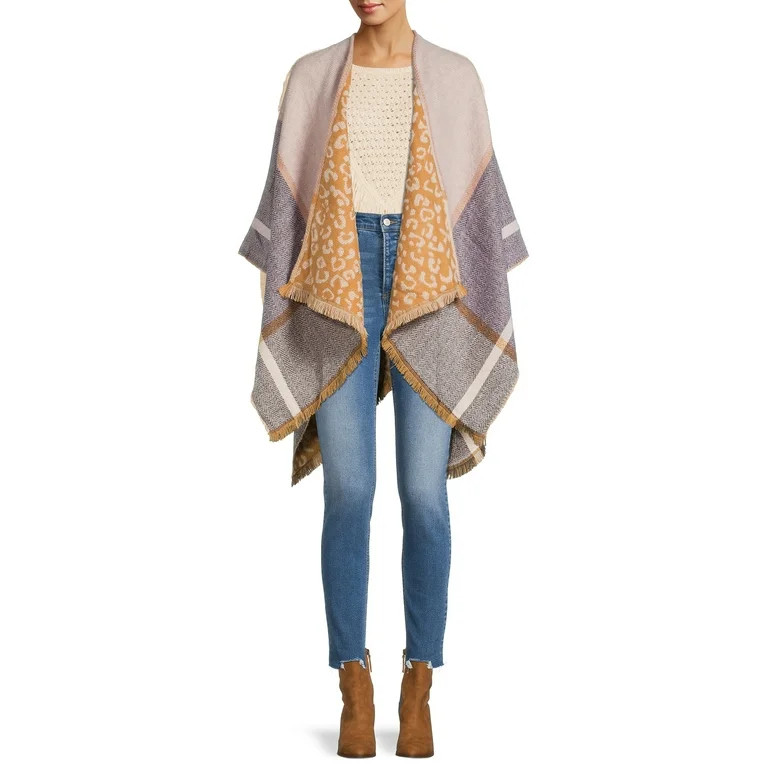 Scoop Women's Reversible Poncho Scarf | Walmart (US)